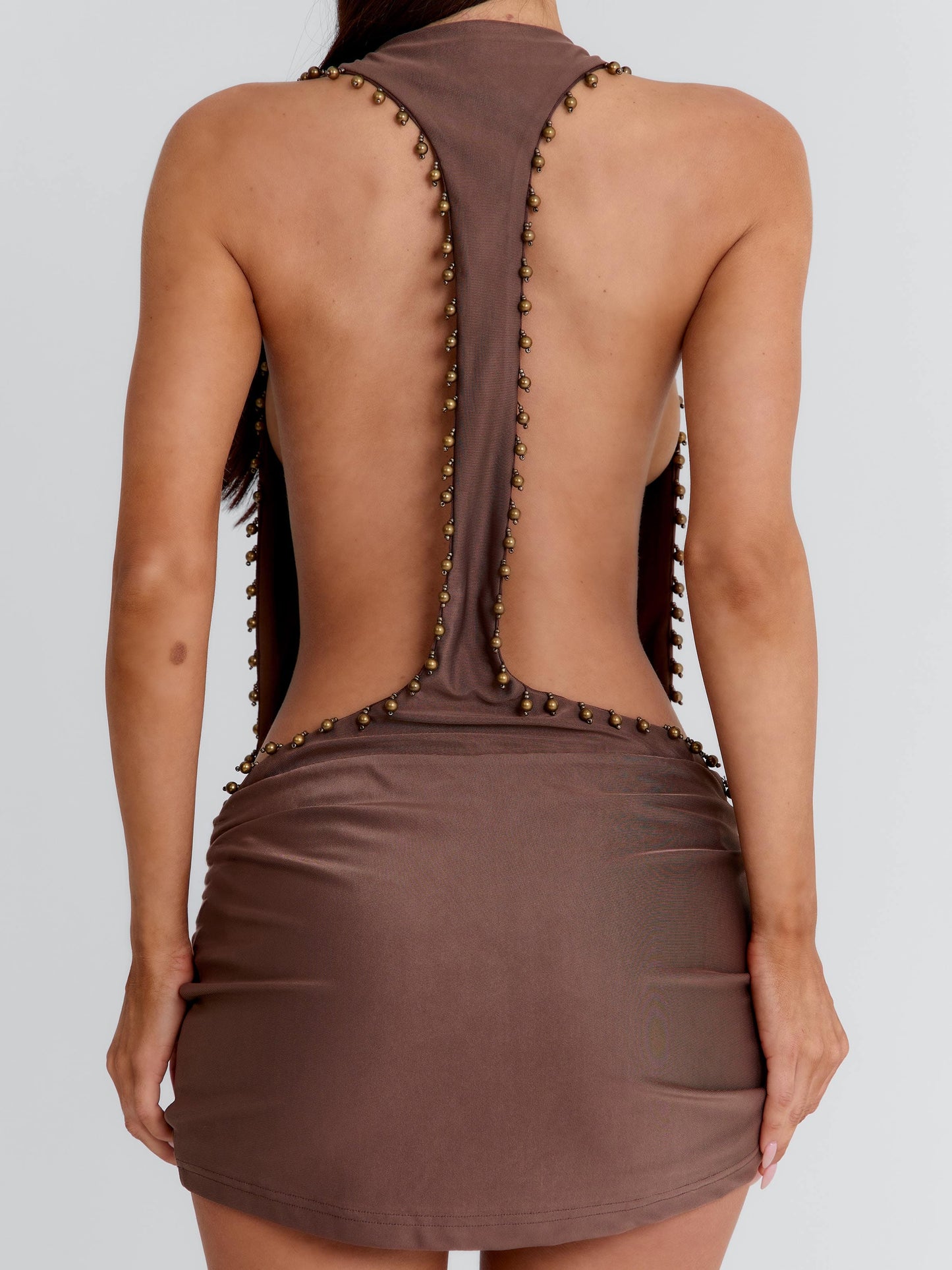 MAGI MINI DRESS BROWN