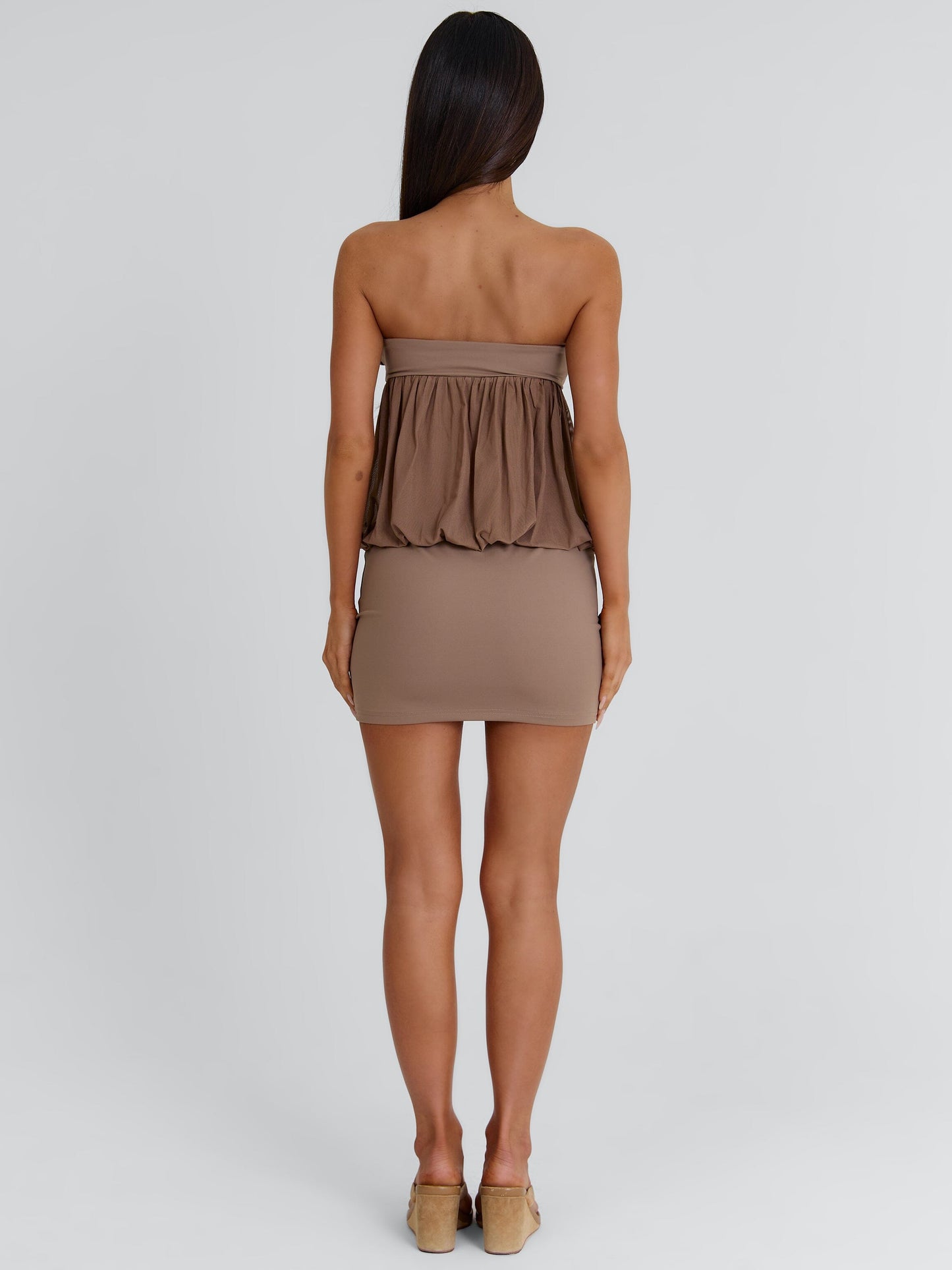 TEEGAN MINI DRESS TAUPE