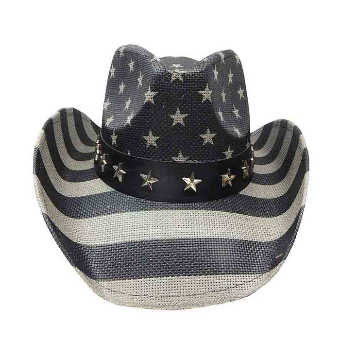 American Flag Cowboy Hat in Black and Grey for Small Heads - Milani Cowboy Hat Milani Hats KST-083 Black / Grey Small
