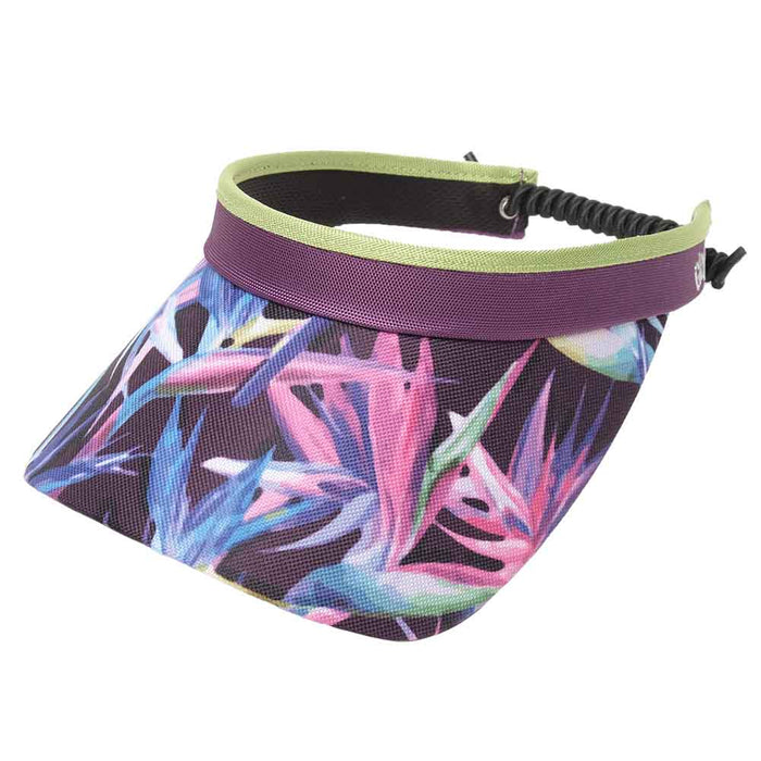 Bird of Paradise Golf Sun Visor with Coil Lace - GloveIt® Visor Cap GloveIt V415 Purple