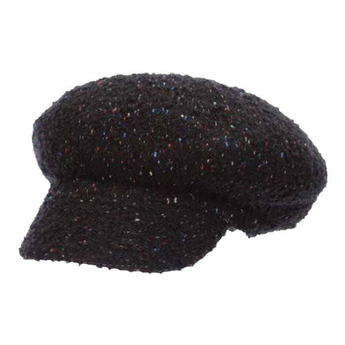 Black Boucle Newsboy Cap - Scala Hats Cap Scala Hats LW749-BLK Black OS