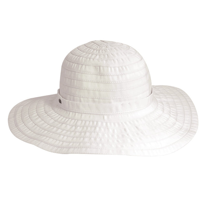 Deluxe Ribbon Floppy Beach Hat - Panama Jack Hats Wide Brim Sun Hat Panama Jack Hats PJL526-WHT White OS