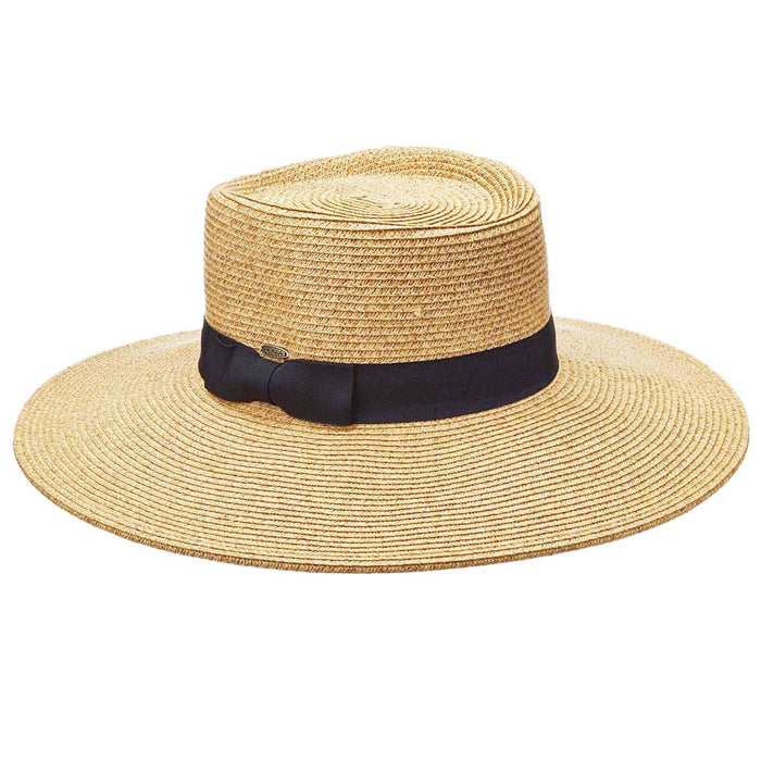 Diego Flat Crown Straw Gaucho Hat - Scala Hats Bolero Hat Scala Hats LP237-NAT Natural Medium (57 cm)