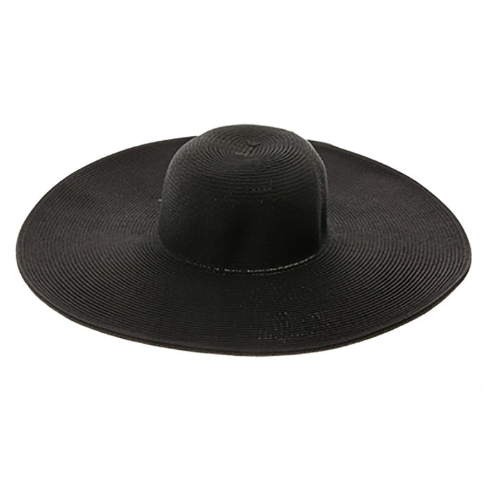 Extra Wide Brim Straw Beach Hat - Boardwalk Style Wide Brim Sun Hat Boardwalk Style Hats DA1896-BLK Black OS (57 cm)