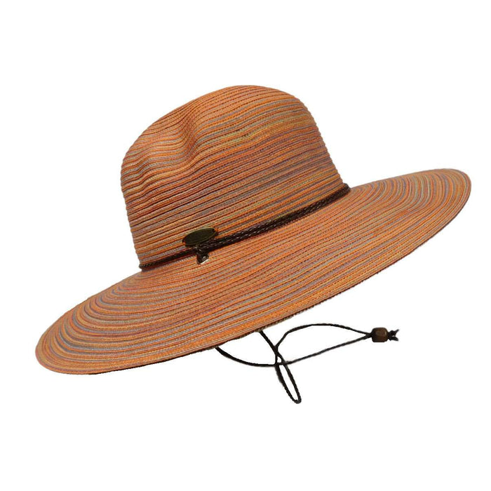 Floppy Hat with Chin Cord by Cappelli Floppy Hat Cappelli Straworld csw202CO Coral Medium (57 cm)