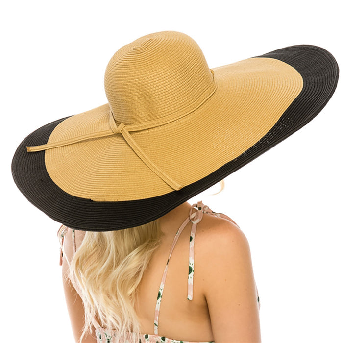 Glamorous Oversized Brim Beach Hat - Boardwalk Style Wide Brim Sun Hat Boardwalk Style Hats