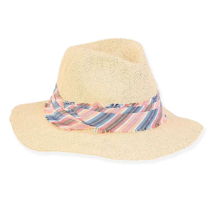 Kinsley Bangkok Toyo Fedora for Petites - Sunny Dayz™ Safari Hat Sun N Sand Hats HK463 Ivory Small (54.5 cm)