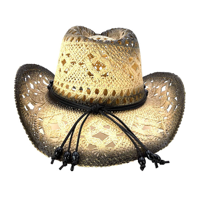 Macrame Band Lace Straw Cowboy Hat - Milani Hats Cowboy Hat Milani Hats