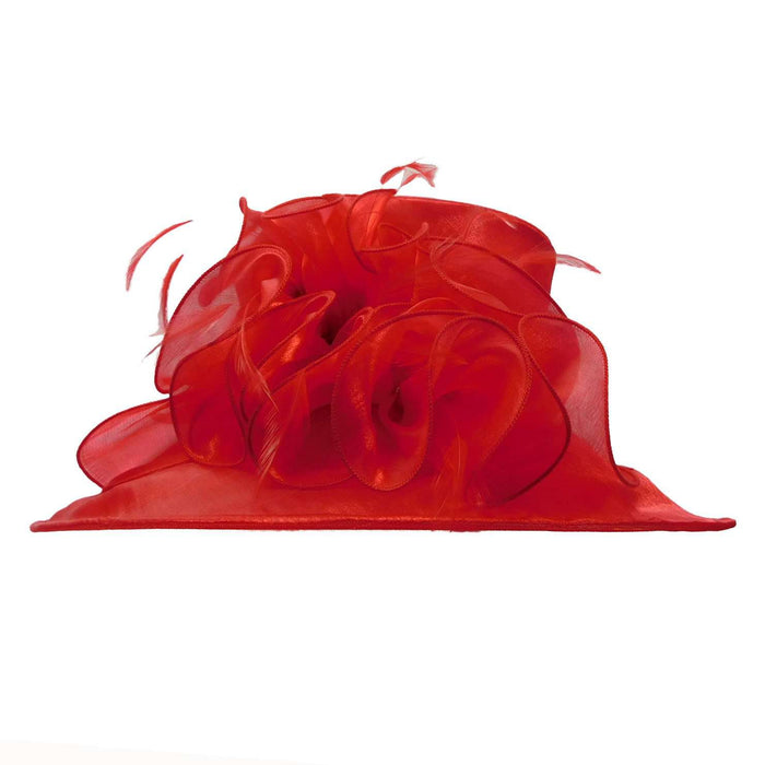 Satin Organza Hat with Lily Flower Dress Hat Something Special LA