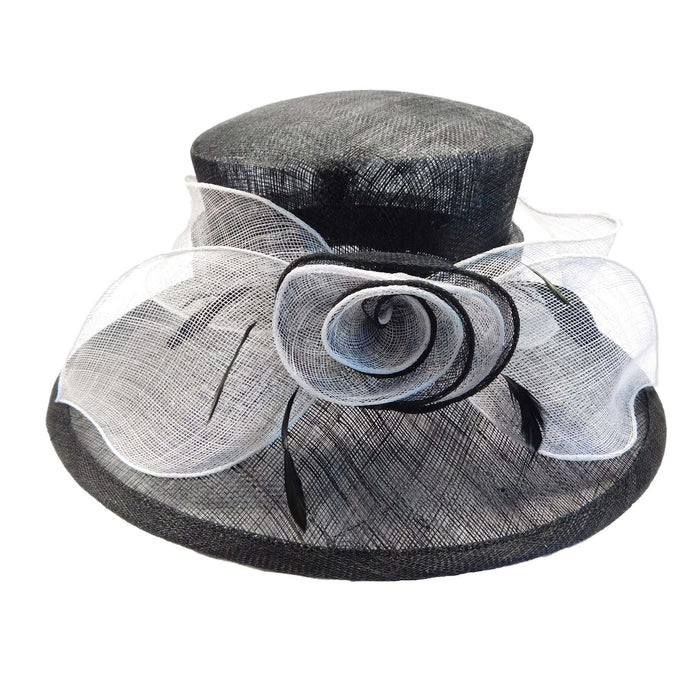 Sinamay Dress Hat with Rose and Bow Dress Hat Something Special LA