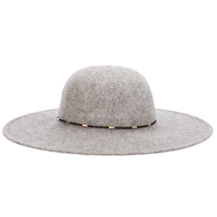 Soft Boiled Wool Floppy Hat with Beaded Tie - Scala Hats Wide Brim Hat Scala Hats