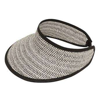 Two Tone Lightweight Sun Visor - Boardwalk Style Visor Cap Boardwalk Style Hats da719Bw Black / White