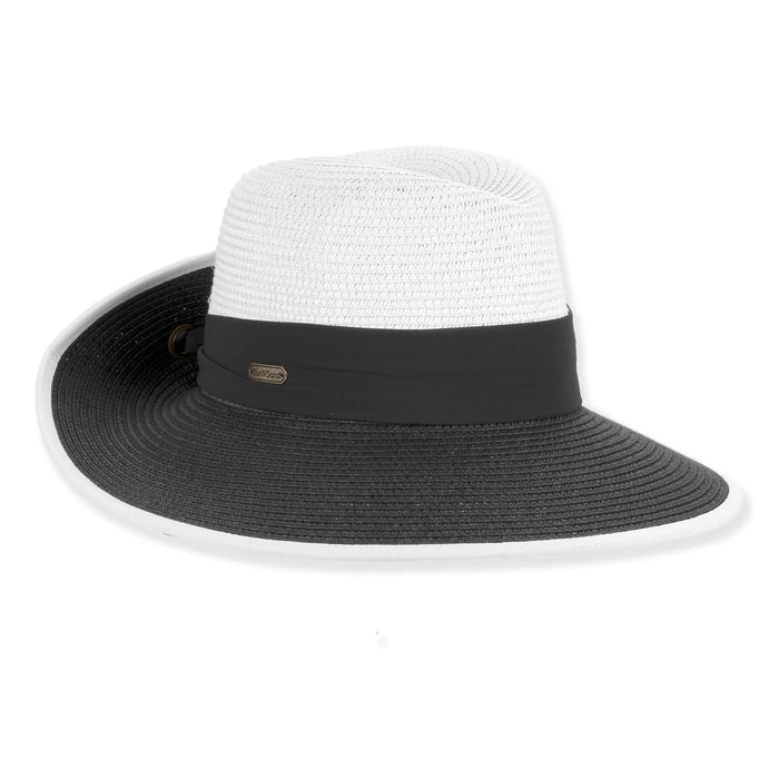 Two Tone Pinched Crown Hat with Pinned Up Back - Sun'N'Sand Hats Facesaver Hat Sun N Sand Hats