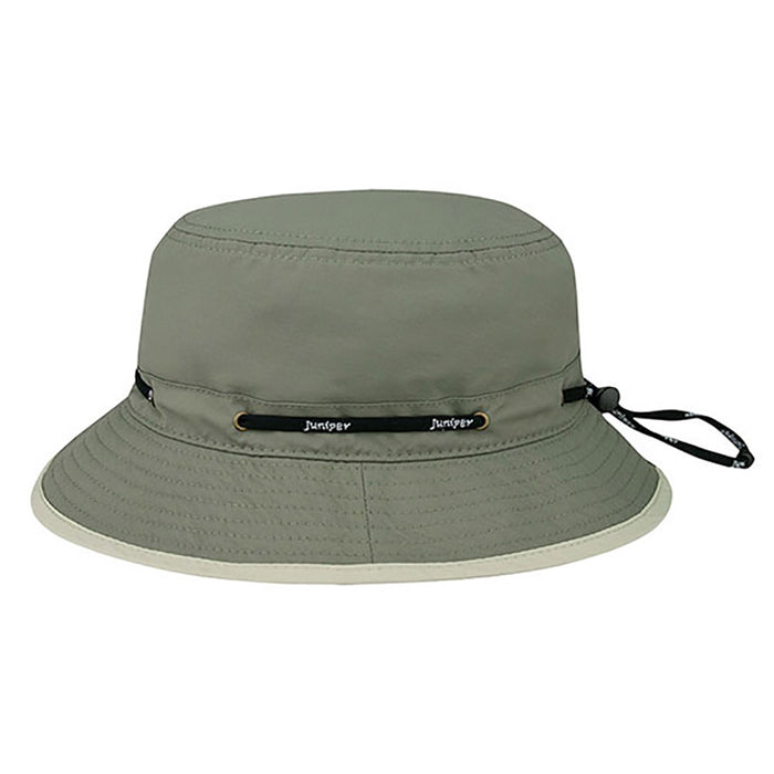 Water Repellent Bucket Hat with Adjustable Toggle - Juniper UV Hats Bucket Hat MegaCI J7267-OL2 Olive Medium (57 cm)