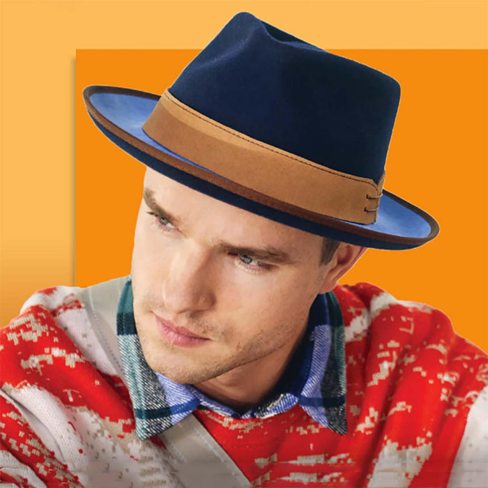 Wool Felt Teardrop Fedora - Stacy Adams Hats Safari Hat Stacy Adams Hats