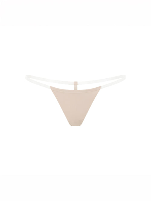 SEAMLESS CLEAR STRAP G-STRING NUDE
