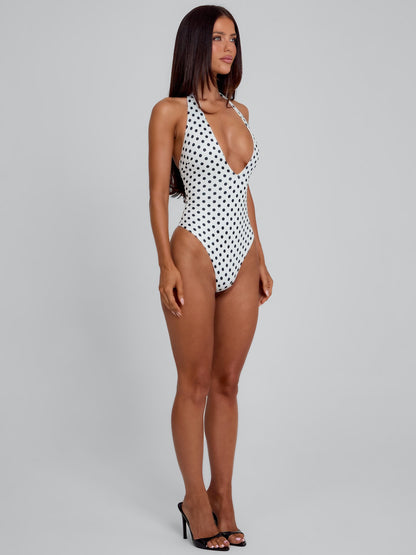 AILINA BODYSUIT BLACK POLKA DOT
