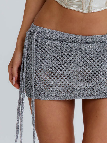 AMARIS MINI SKIRT SILVER