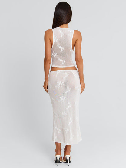 ANTONELLA MIDI SKIRT WHITE