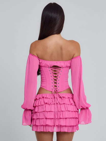 AYANI MINI DRESS HOT PINK