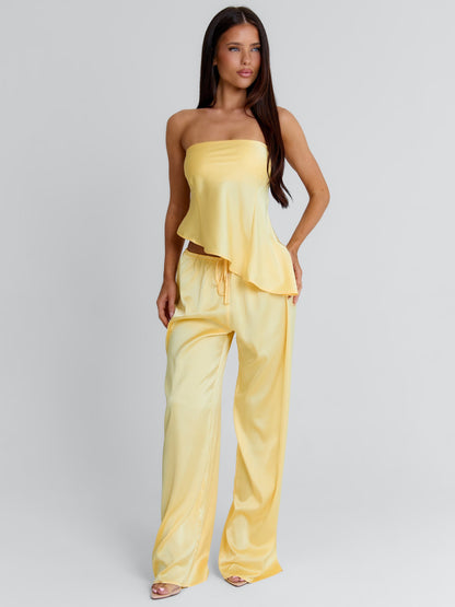 CLOVELLY SATIN TOP YELLOW