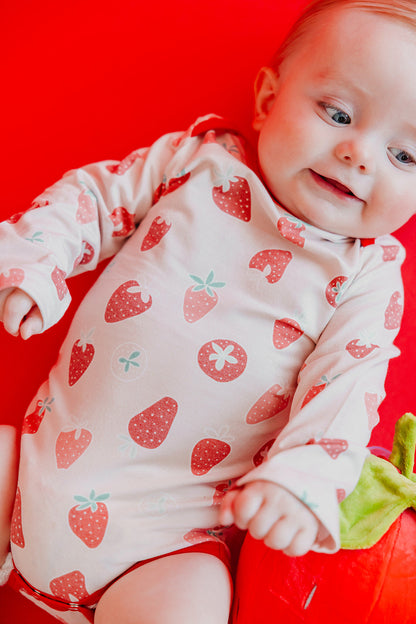 Long Sleeve Bodysuit - Strawberry