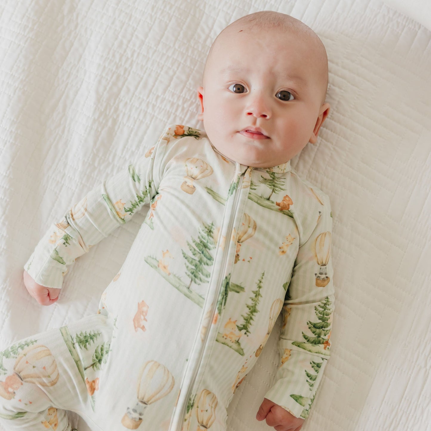 Bamboo Convertible Zip-Up Footie Pajama - Forest Explorer