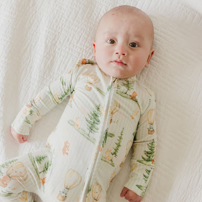 Bamboo Convertible Zip-Up Footie Pajama - Forest Explorer