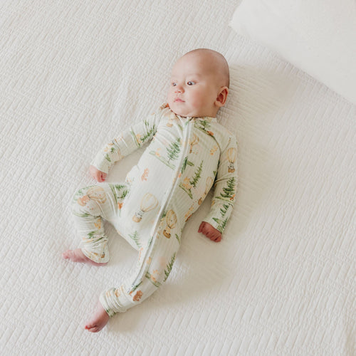 Bamboo Convertible Zip-Up Footie Pajama - Forest Explorer