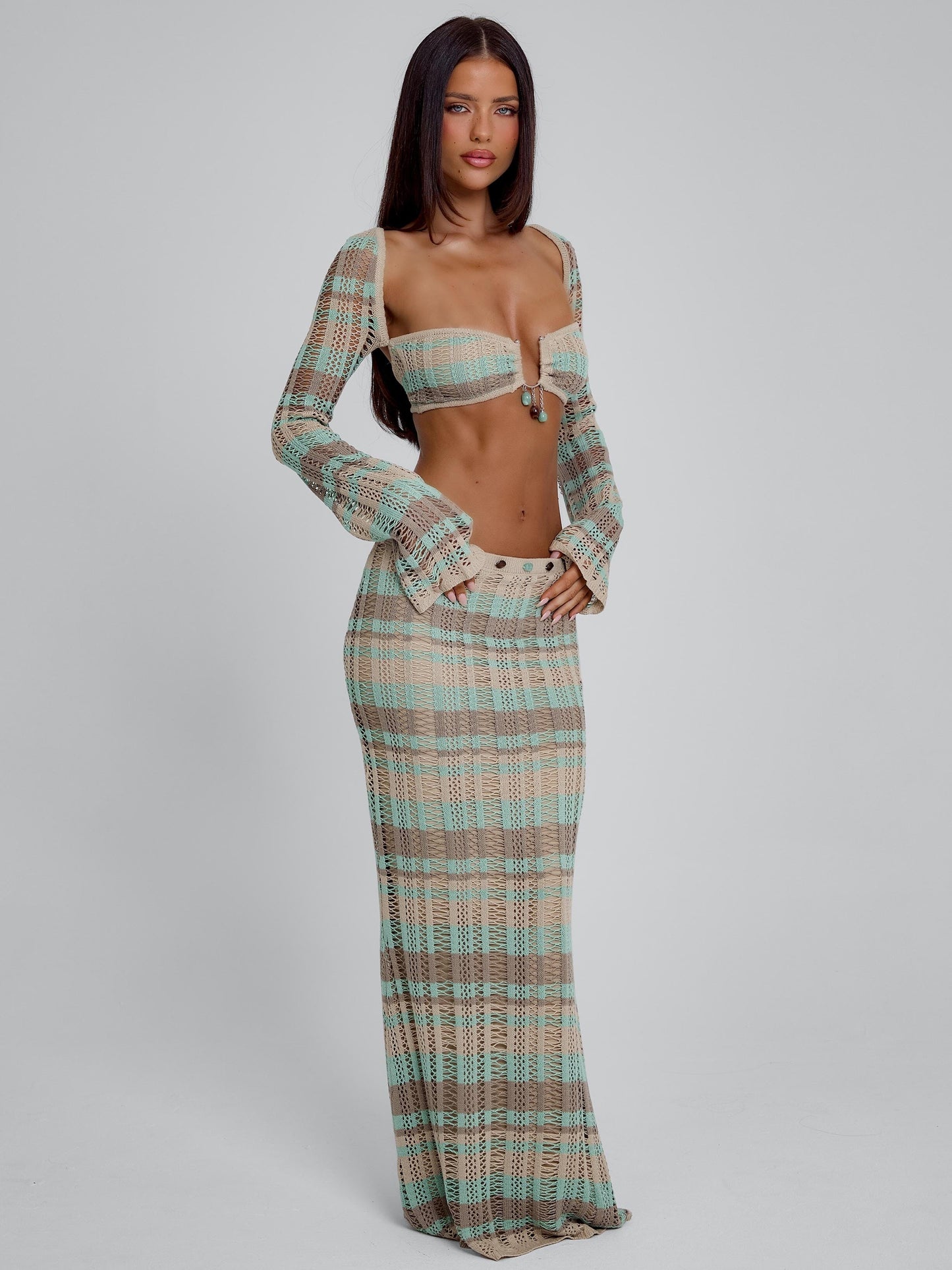 DUNE TOP GREEN STRIPE