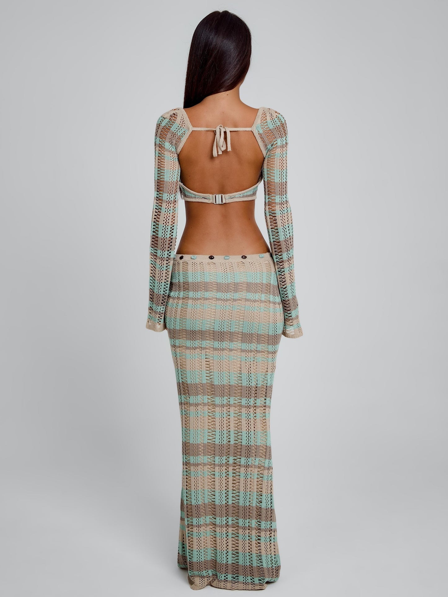 DUNE MAXI SKIRT GREEN STRIPE