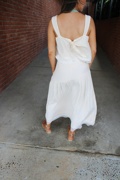 Lace Detail Back Tie Cami