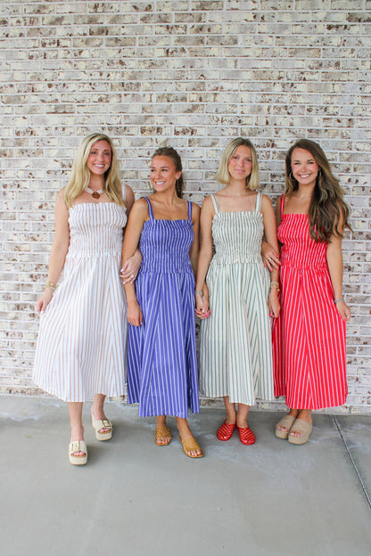 Lauren Striped Midi Dress