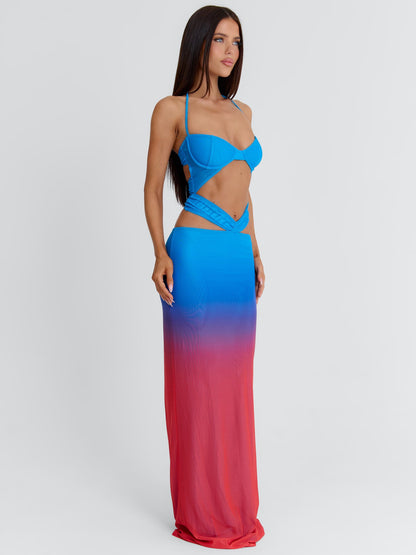 ELLEE MAXI DRESS BLUE OMBRE