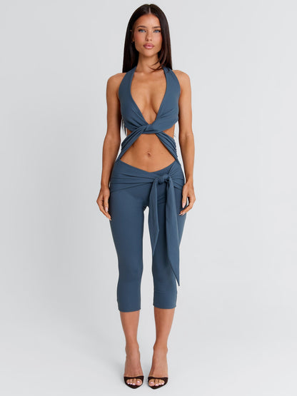 EUGENIA CAPRI JUMPSUIT SLATE