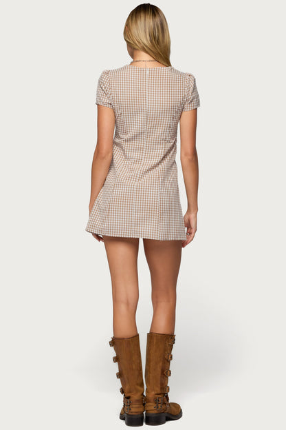 Arli Gingham Button Up Romper
