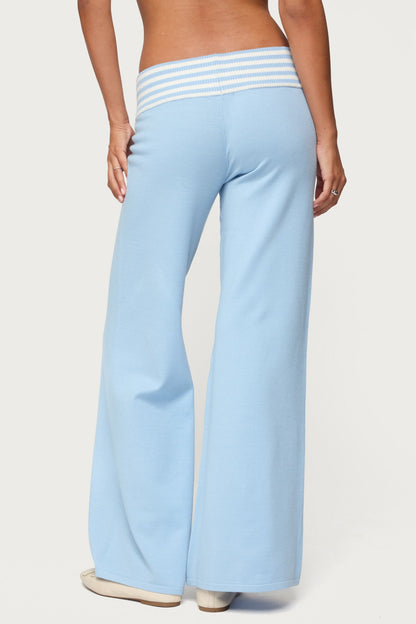 Clarisse Stripey Flared Knit Pants