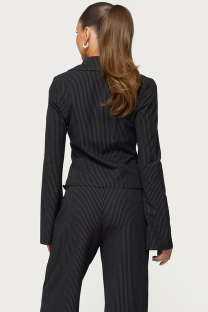 Pinstripe Tailored Button Up Shirt