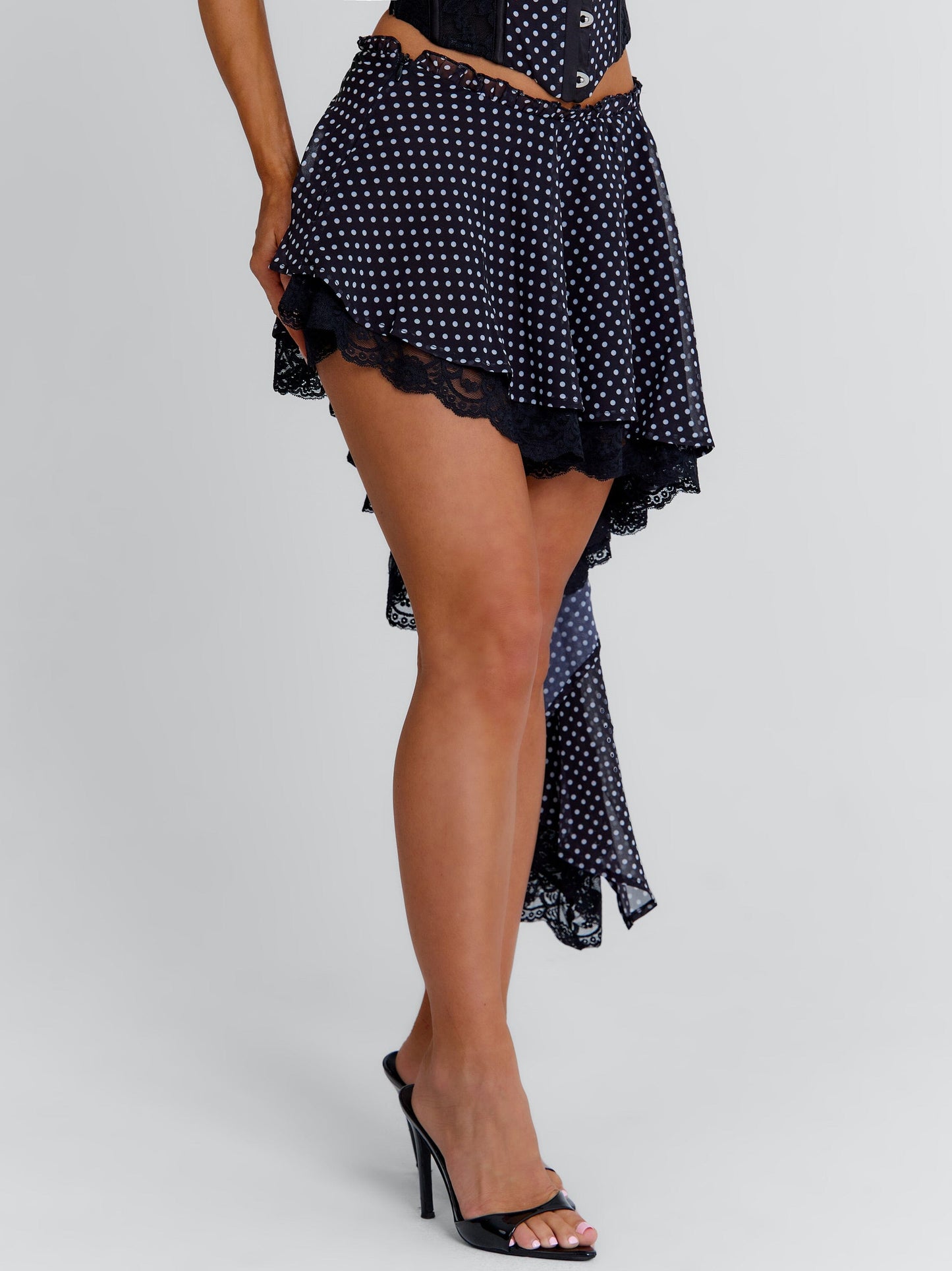 FABLE MINI SKIRT BLACK POLKA DOT