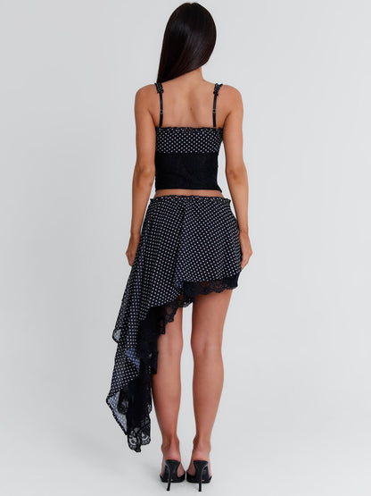 FABLE CORSET BLACK POLKA DOT
