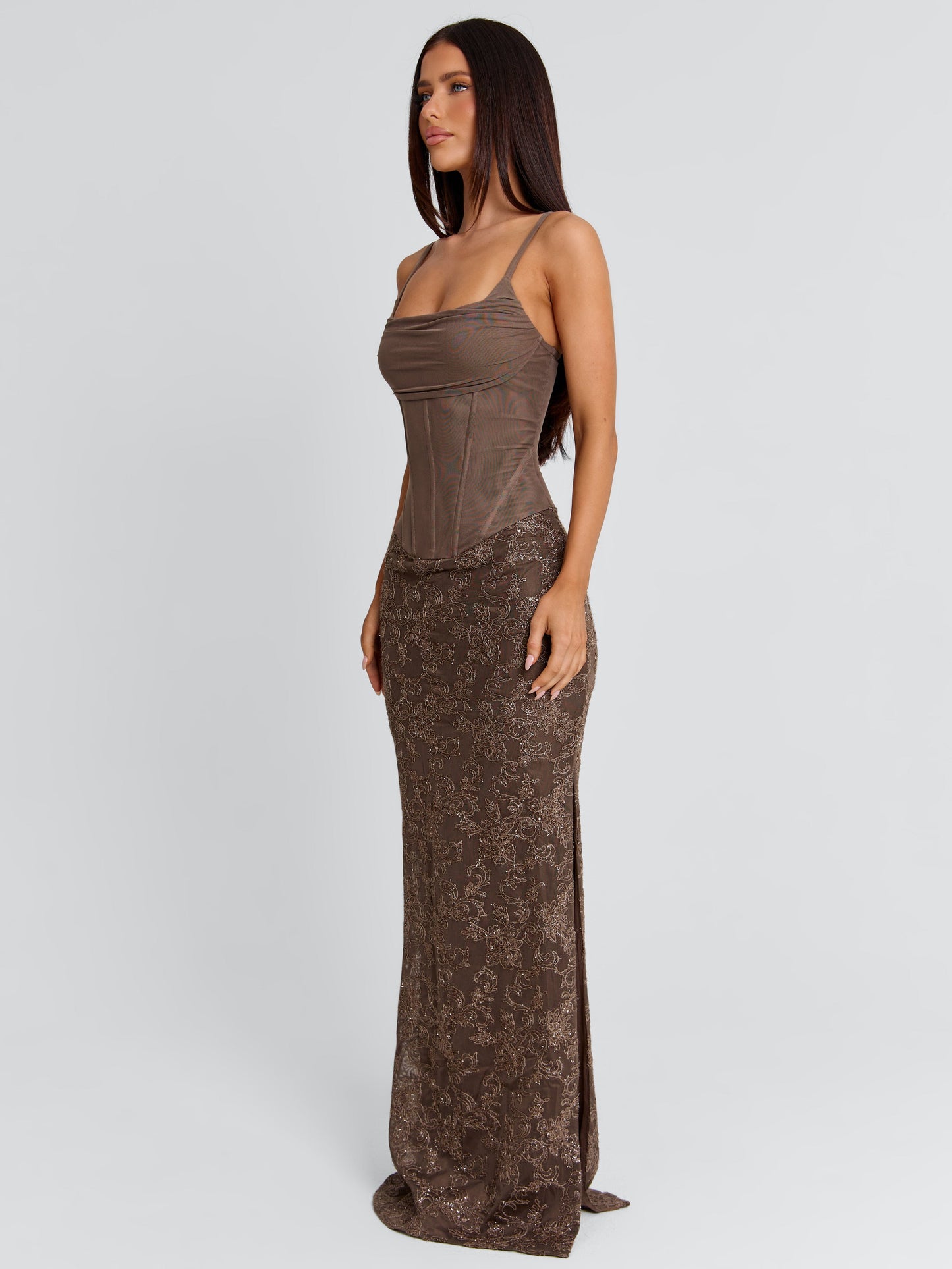 HADLAI MAXI DRESS BROWN