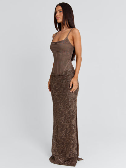 HADLAI MAXI DRESS BROWN