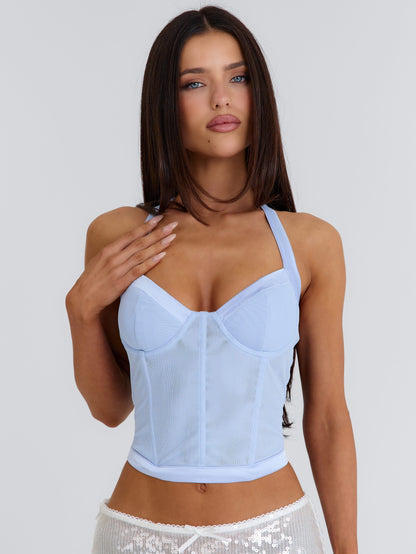 IRELAND CORSET TOP ICE BLUE