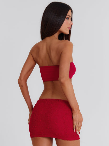JILLIAN MINI SKIRT RED