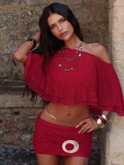 JILLIAN MINI SKIRT RED