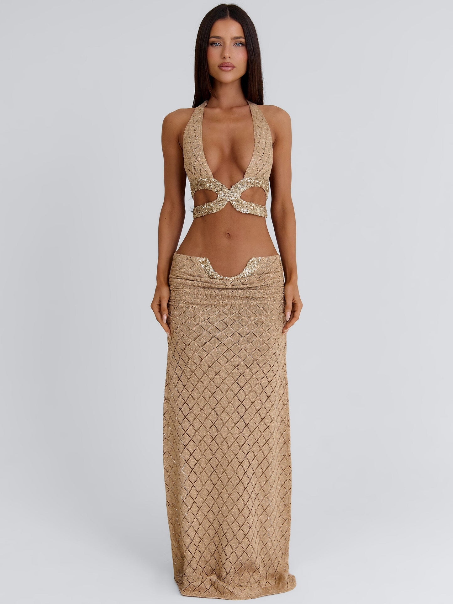 JOSEPHENE CROP TOP GOLD