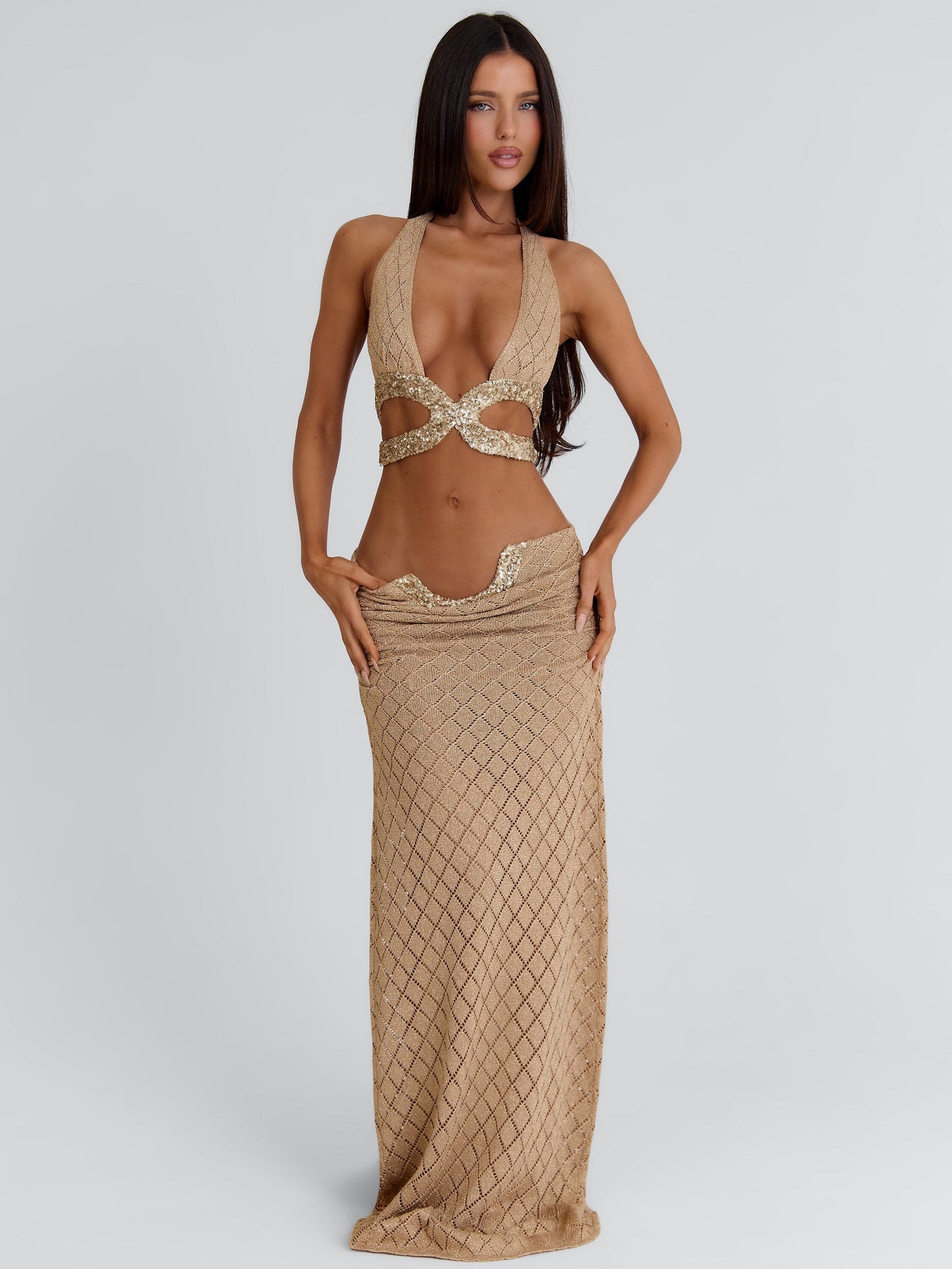 JOSEPHENE CROP TOP GOLD
