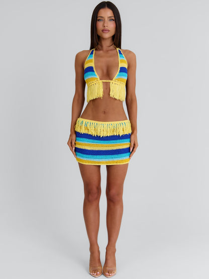 JULEAH CROP TOP YELLOW STRIPE