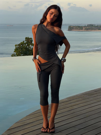 JULIETT CAPRI PANTS DARK GREY