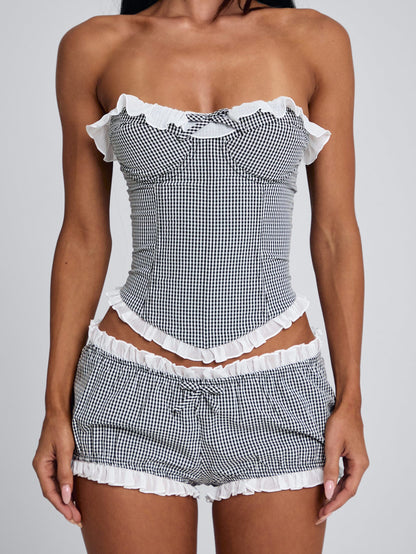 JUNNIE SHORT BLACK GINGHAM